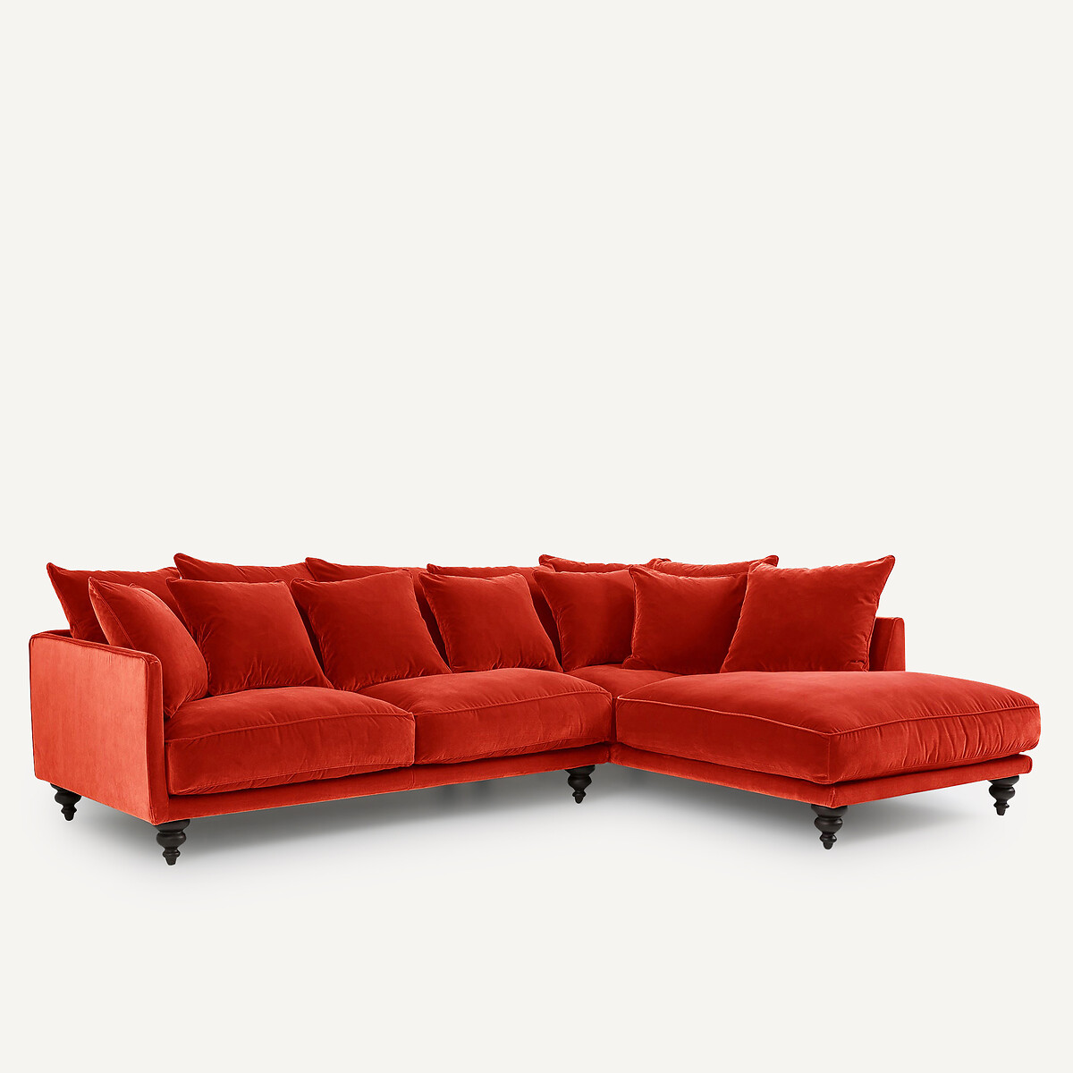 Fluwelen hoekbank, LAZARE cinaberrood, AM.PM