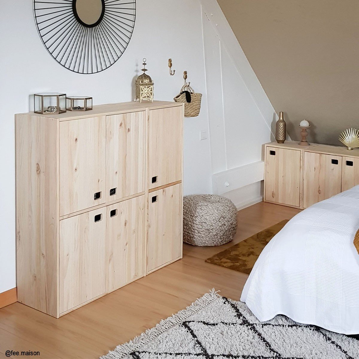 Armoire en pin brut 1 porte 2 tablettes Dinamic with_storage, ASTIGARRAGA