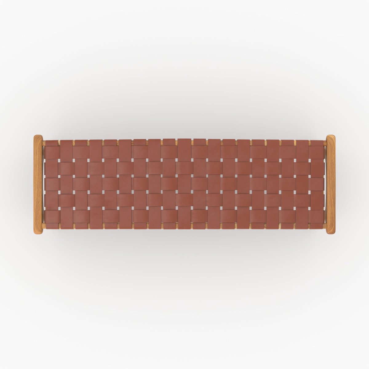 Banc 120 cm en cuir de teck - KUNA marron, MAISON PAVANE