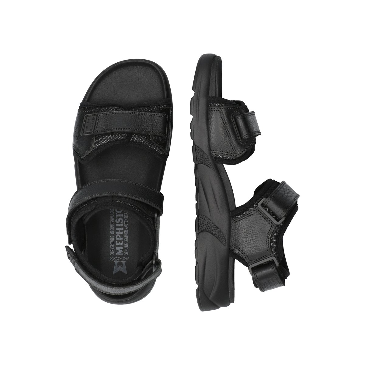 Sandales en cuir / textile TITO noir 5139, MEPHISTO