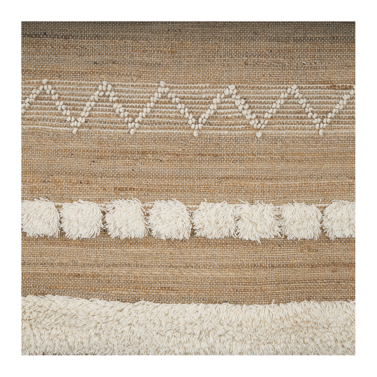 Tapis de couloir en jute naturel, BLANC D’IVOIRE