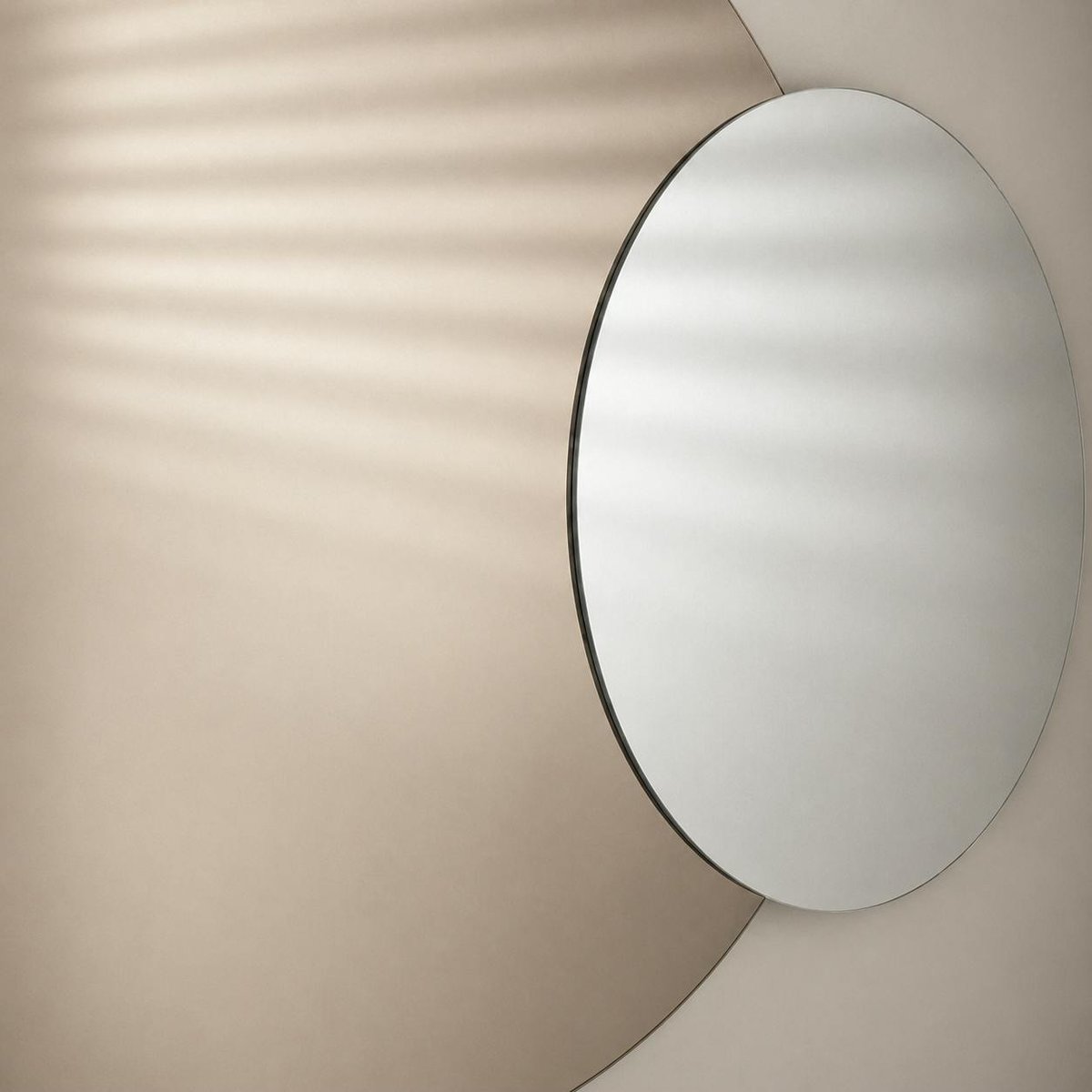 Miroir double rond 140 cm MILANO argenté, PIER IMPORT
