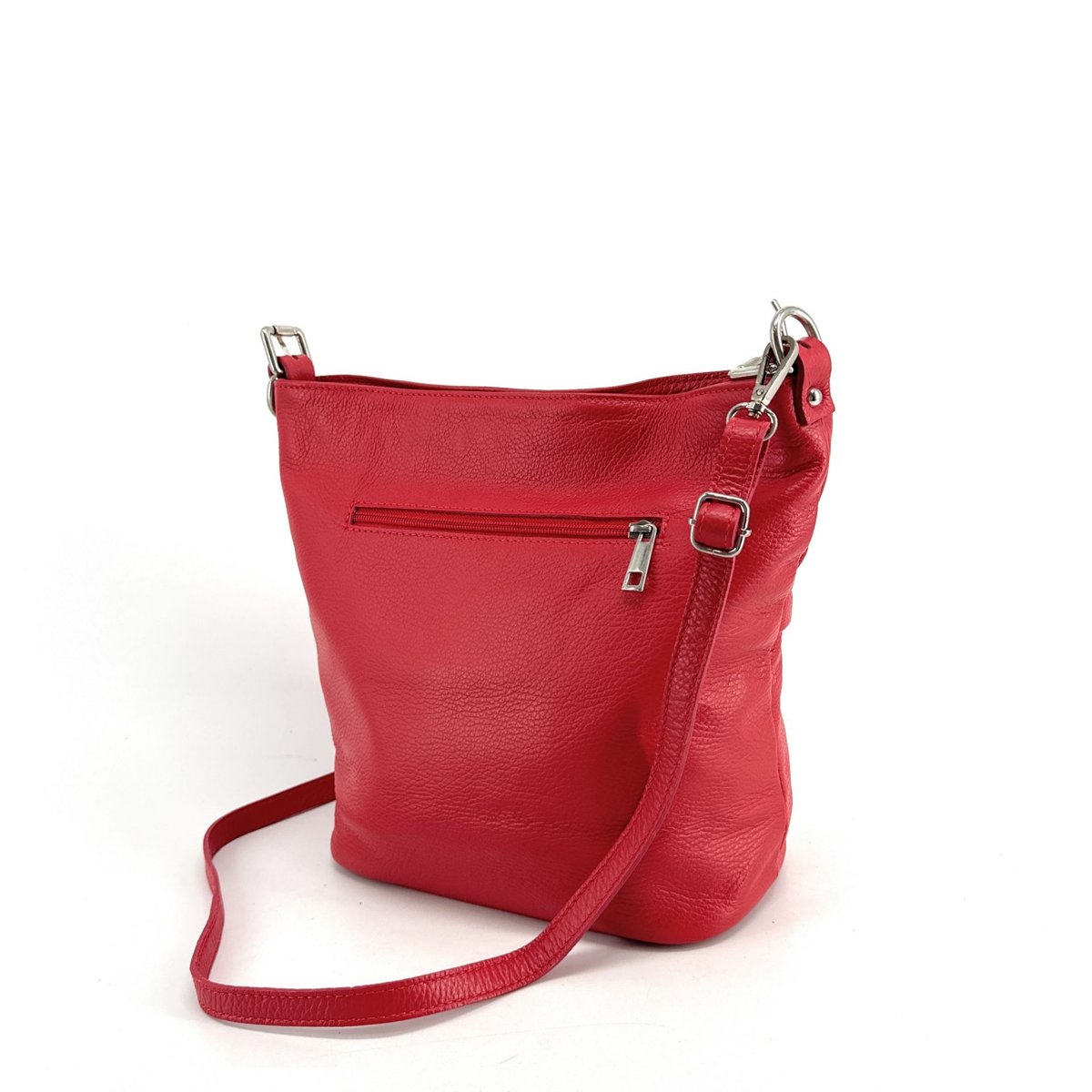 Sac à main en cuir grainé LIVERPOOL rouge clair, OH MY BAG