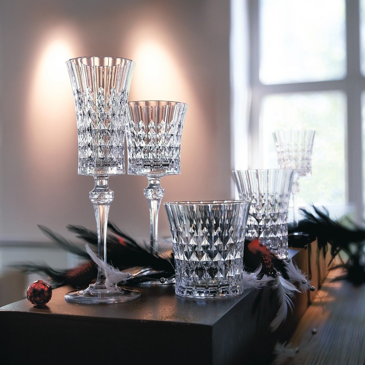 Ensemble de verres, 18 pièces -LADY DIAMOND transparent, CRISTAL D ARQUES