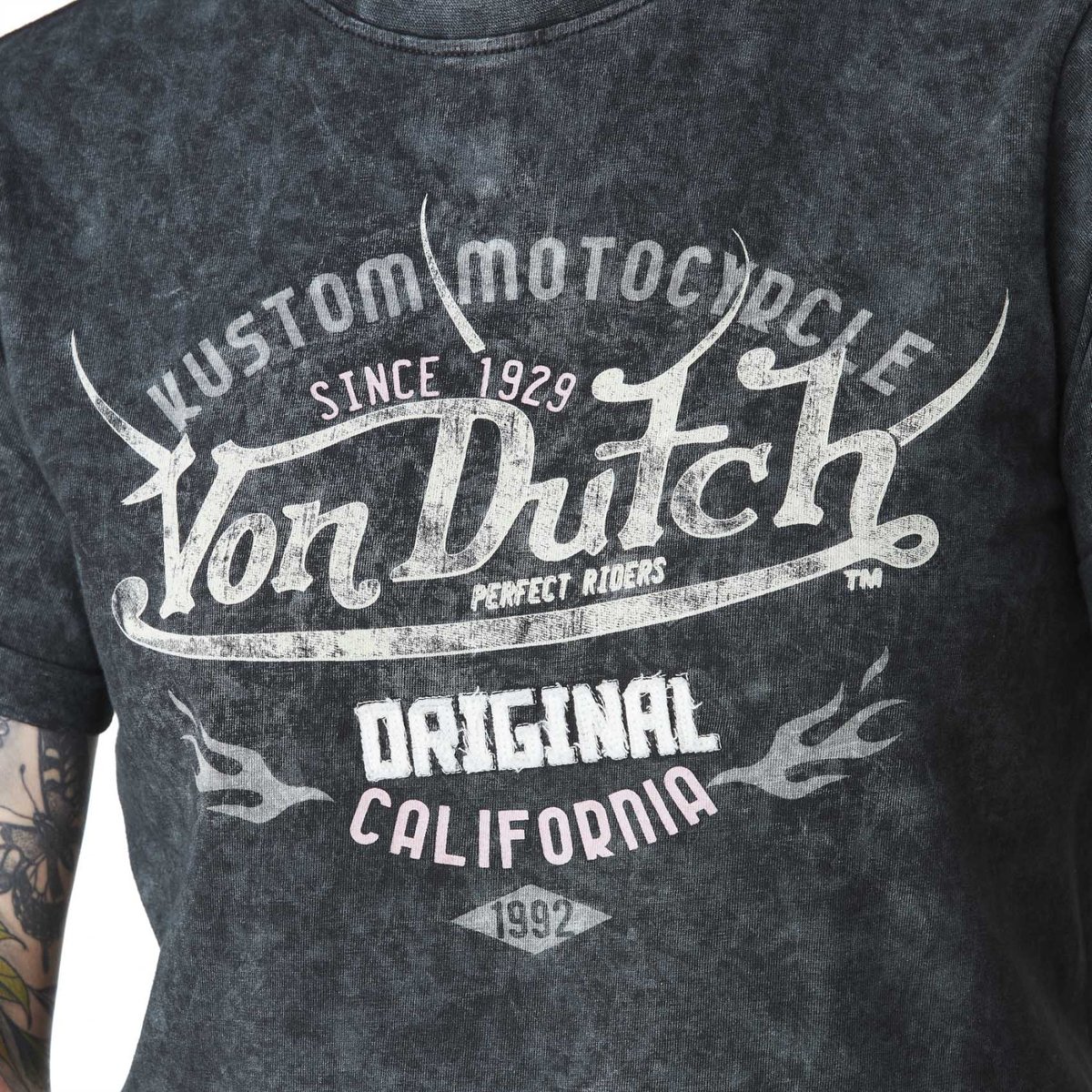 Tee shirt en coton COMP gris foncé, VON DUTCH
