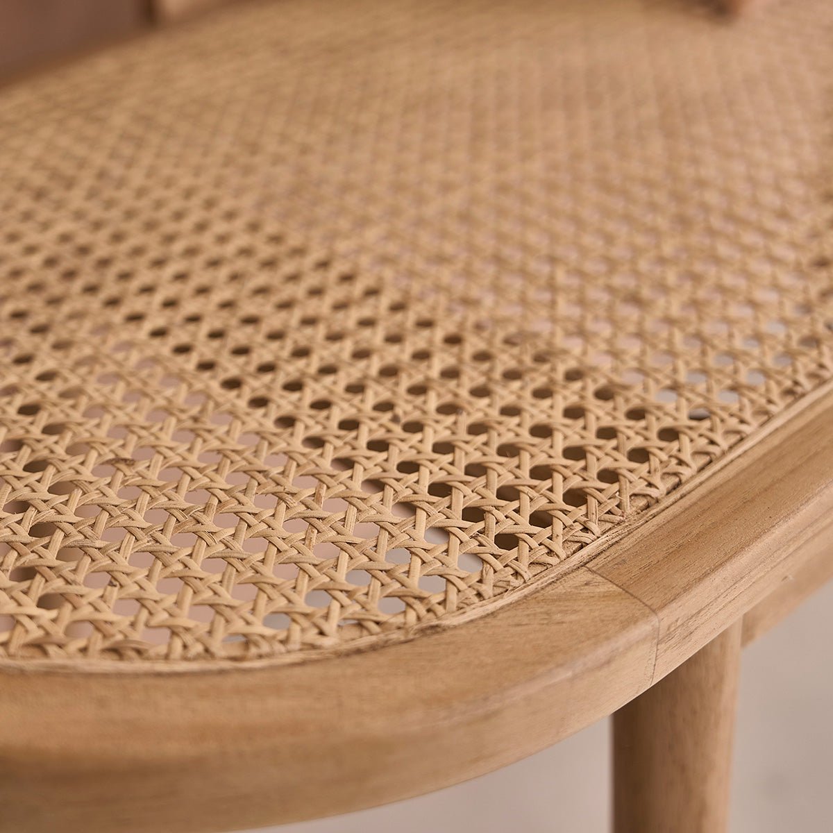 Banc en teck massif et cannage 120 cm LOÉ naturel, BERAH GETAH