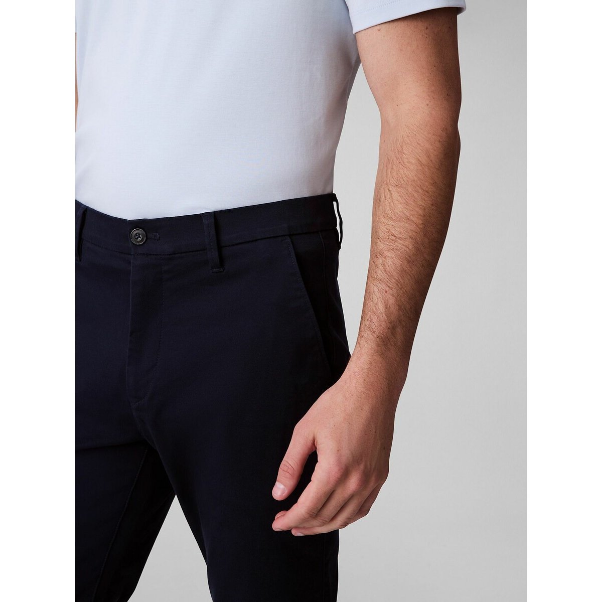 Chino cotone elasticizzato navy, CALVIN KLEIN