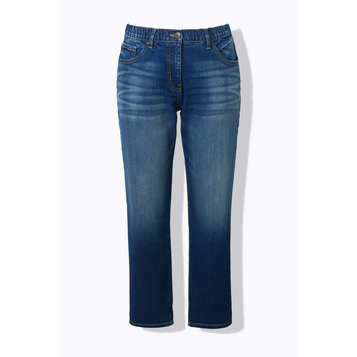 Jean boyfriend à 5 poches. Taille confortable bleu jean, ULLA POPKEN