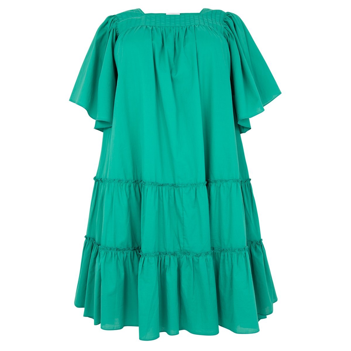 Robe volanté /à volants vert, YOEK