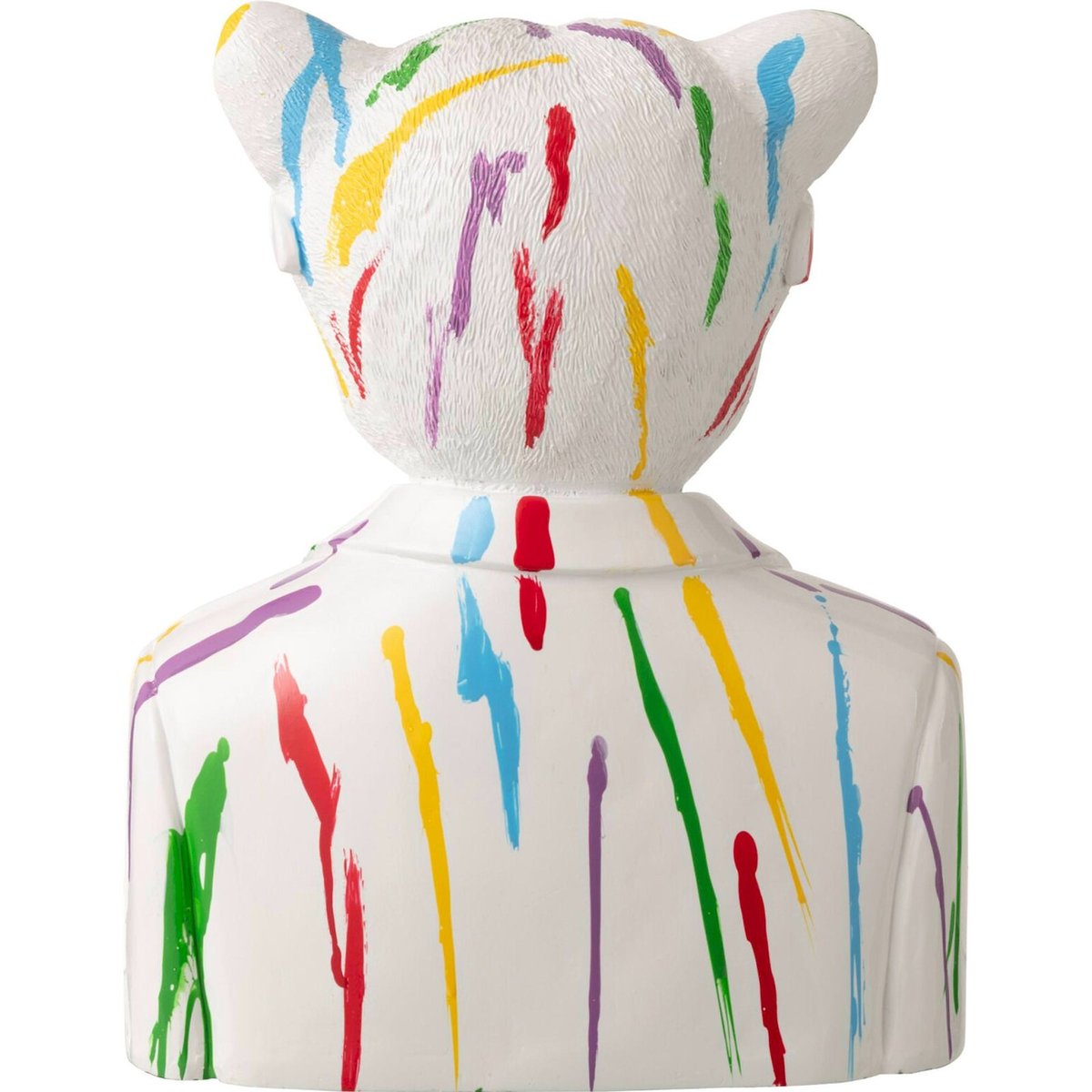 Figurine léopard pop art en résine blanc multicolore, RECOLLECTION