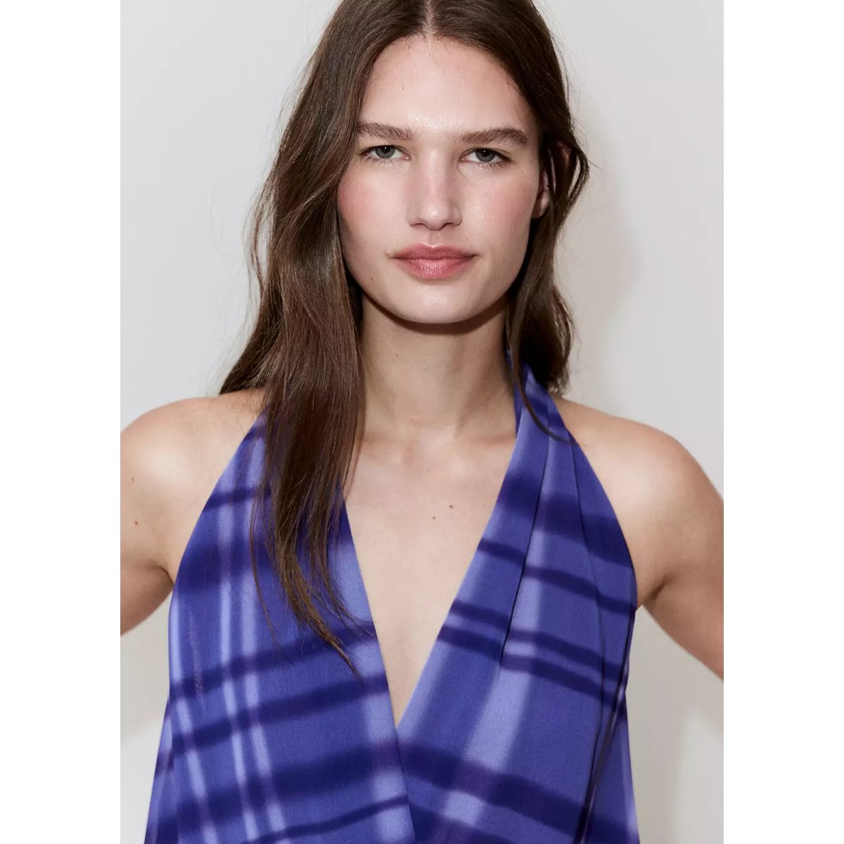 Top imprimé emmanchures américaines bleu, MANGO