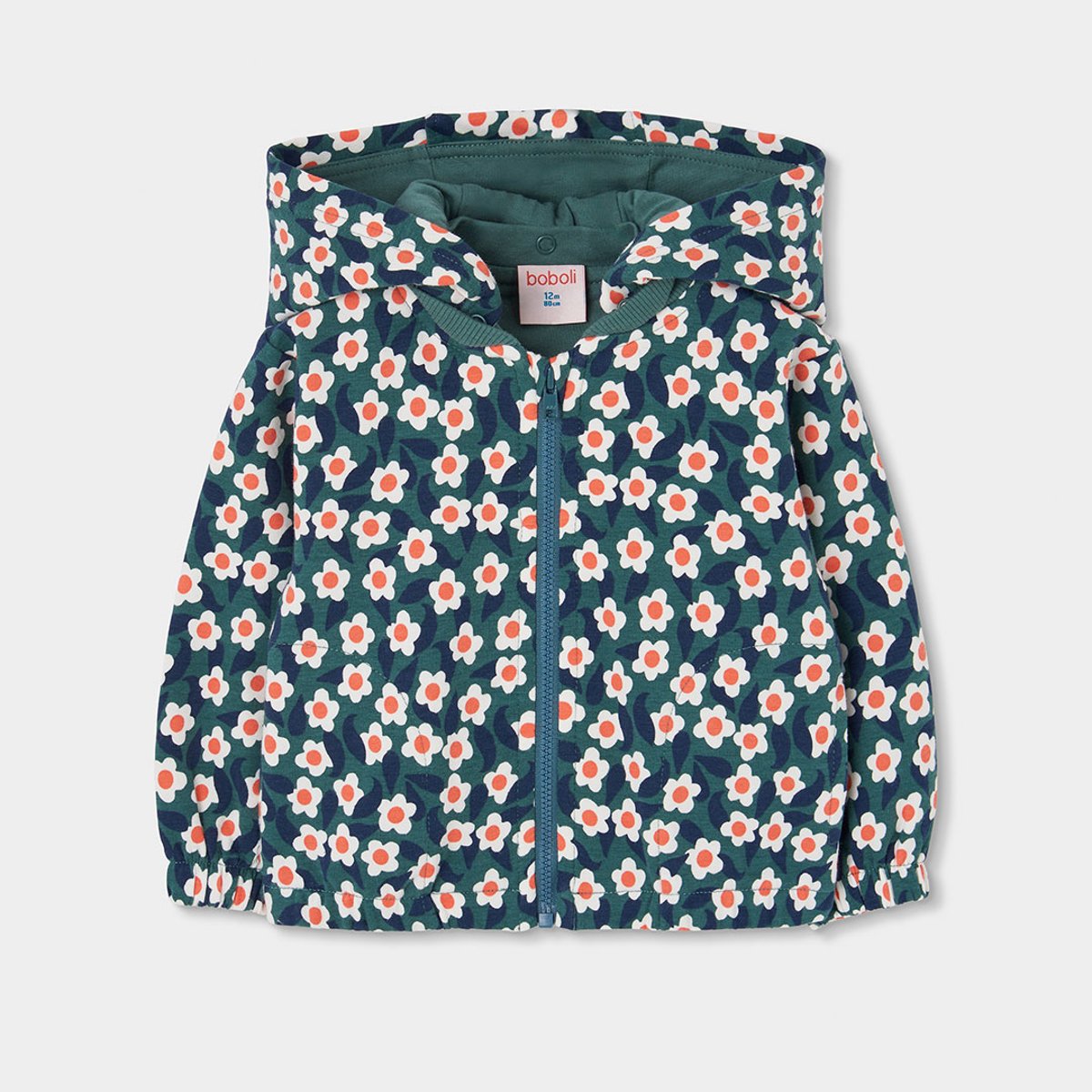 Veste fille molleton imprimé fleurs multicolore, BOBOLI