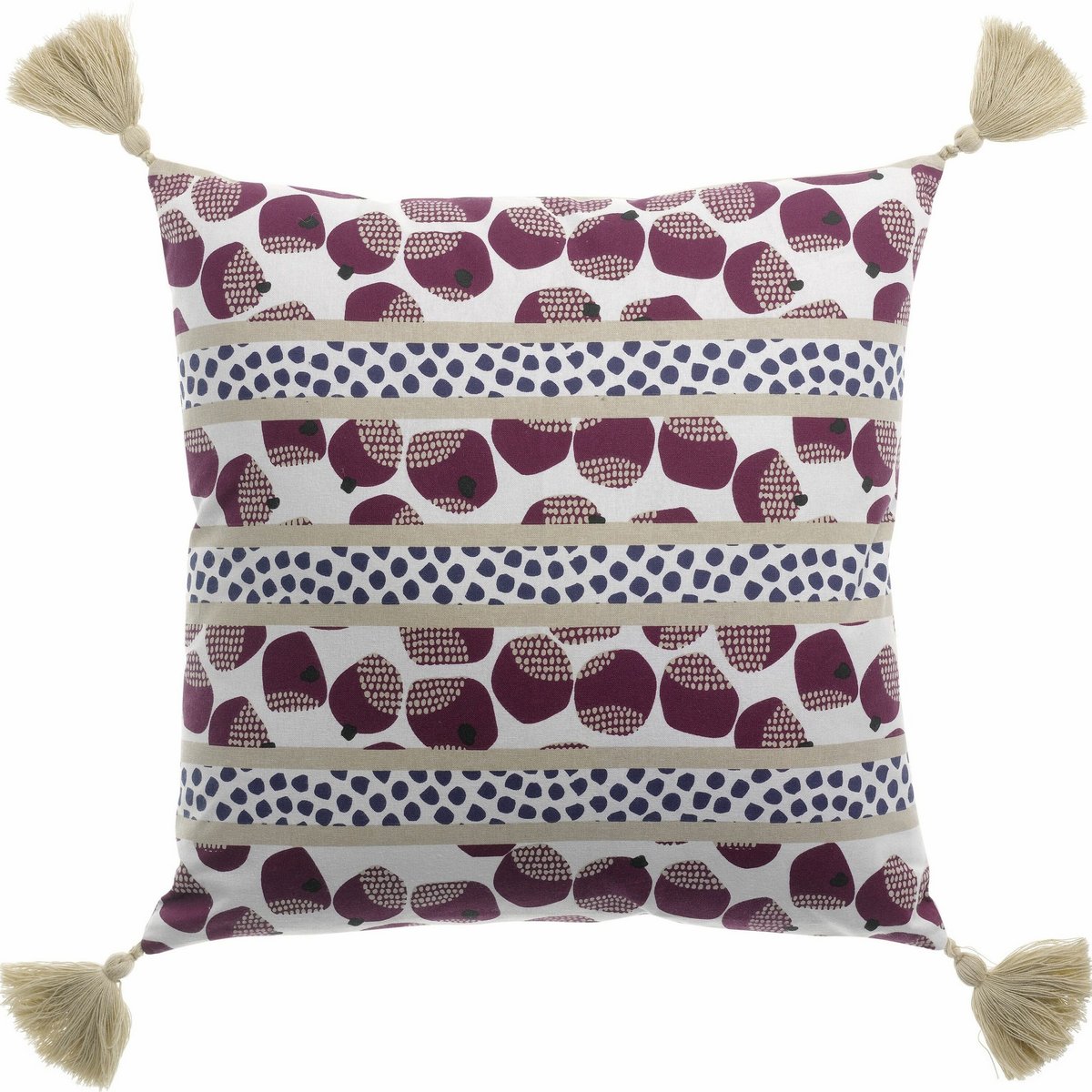 Coussin déco Réversible 40x40 cm Coton Évana rose, EDEN