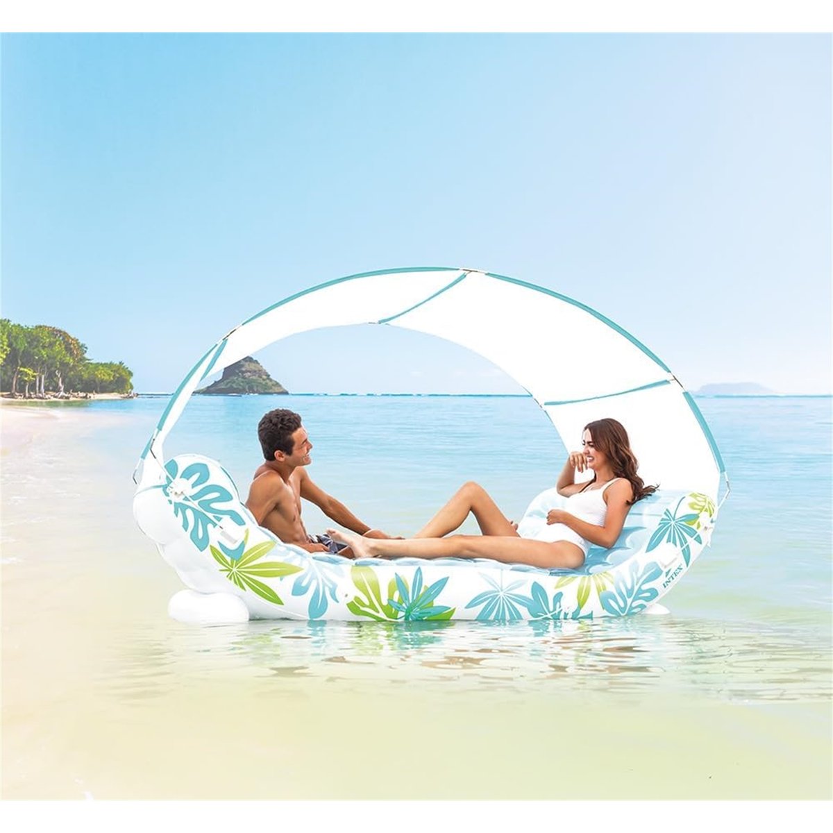 Tropical Canopy Lounge bleu et blanc, INTEX