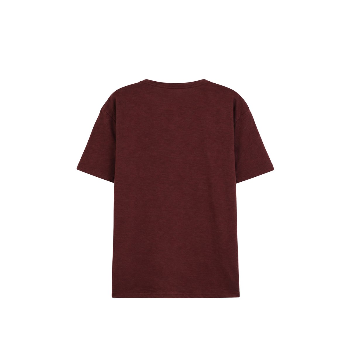 Tee-shirt col rond L'Essentiel rouge bordeaux, IKKS