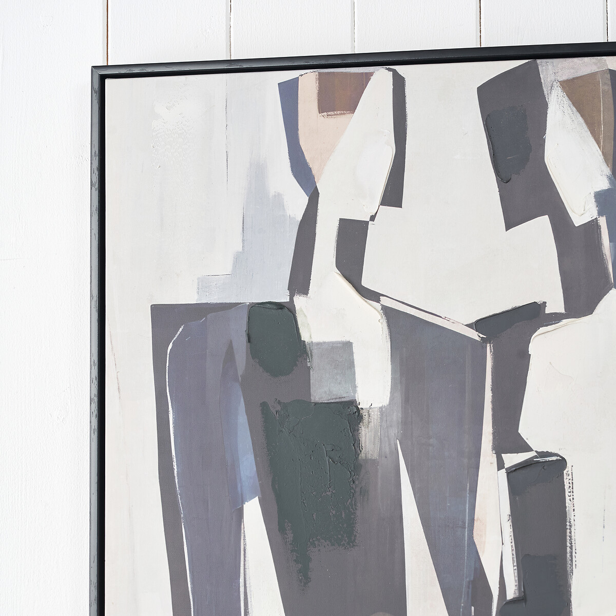 70x100cm Monochrome Abstract People Canvas with Black Frame black/white, ÉDITÉ