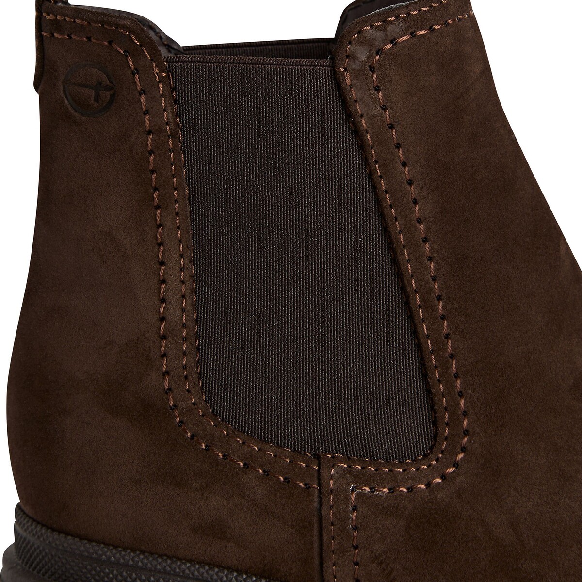 Suede Chelsea Boots dark brown, TAMARIS