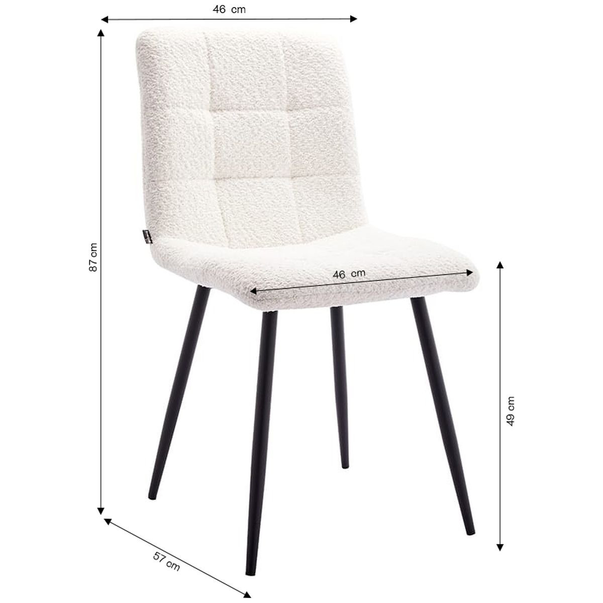 Lot de 2 chaises en tissu bouclette - IGGY beige, HOMIFAB
