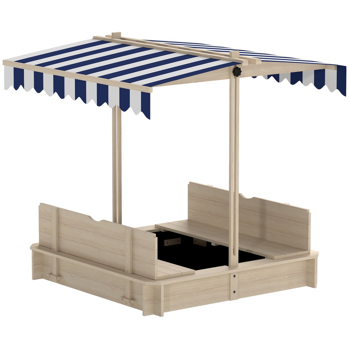 Bac à sable pour enfants bois de sapin Bois bleu, OUTSUNNY