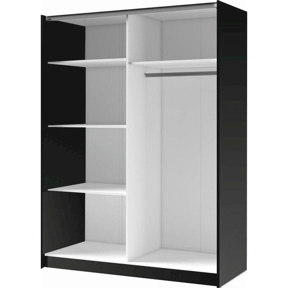 Armoire coulissante TOLLINO avec miroir noir et chêne artisan, RECOLLECTION