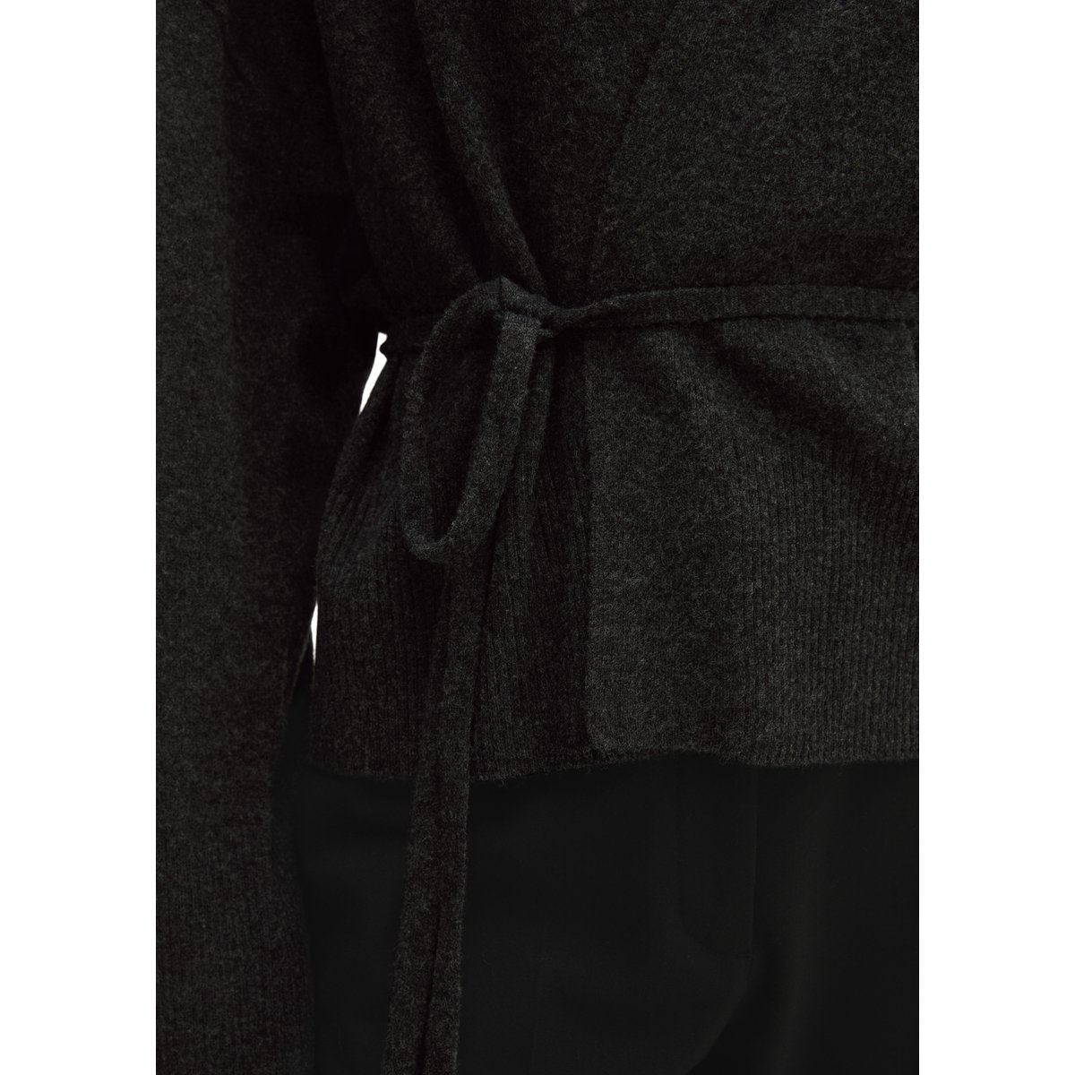 Cardigan croisé oversize en mélange de laine vierge et de cachemire gris, MARC O'POLO