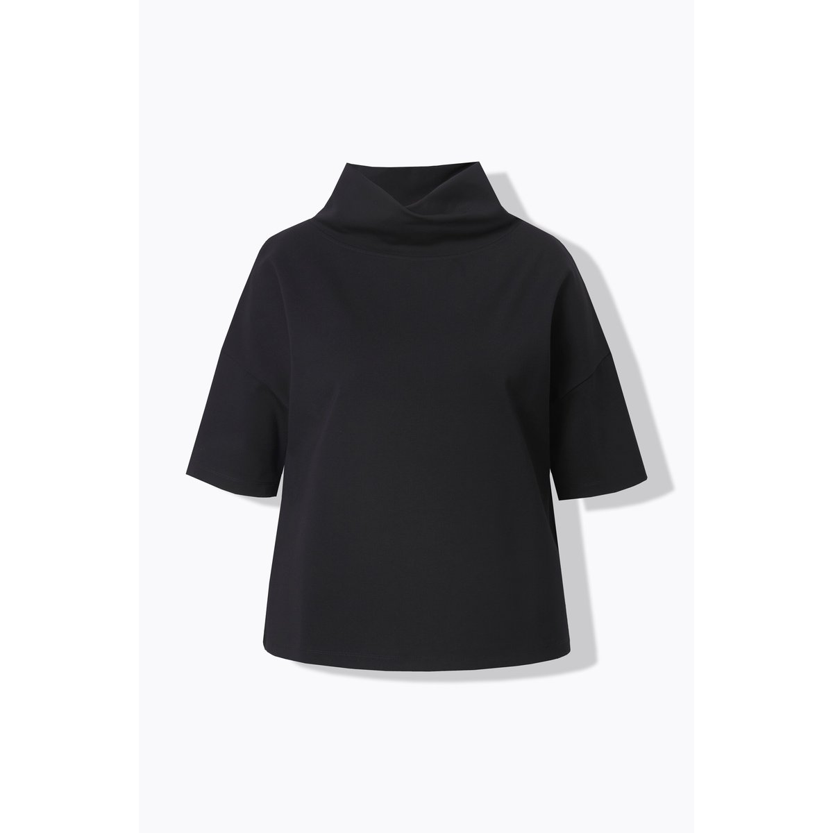Sweat-shirt oversize à manches courtes noir, ULLA POPKEN