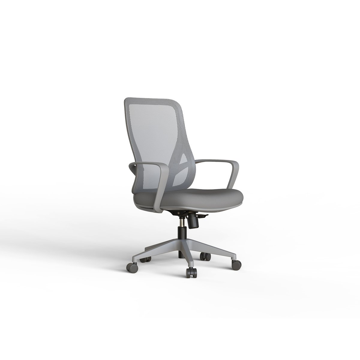Chaise de bureau à roulettes en tissu et mesh, SELENE gris, HISPANOHOGAR