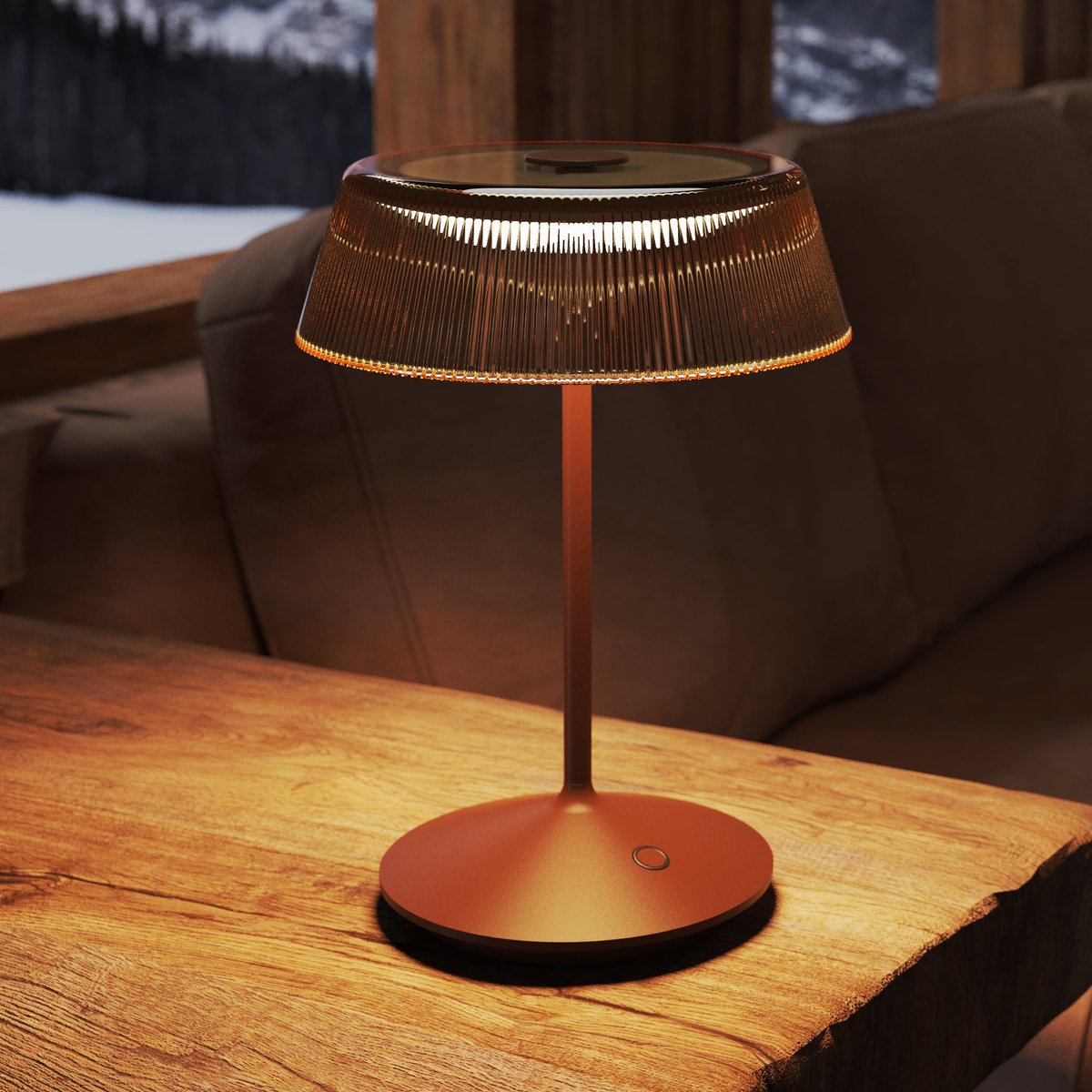 Lampe de table VITRUM marron, LUMISKY