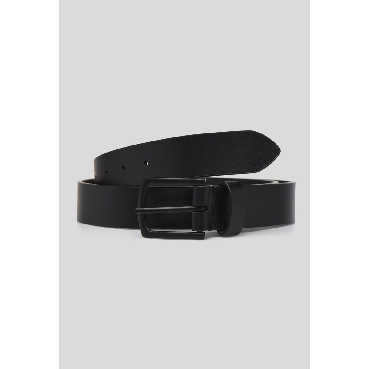 Ceinture en cuir lisse noir, MONOPRIX