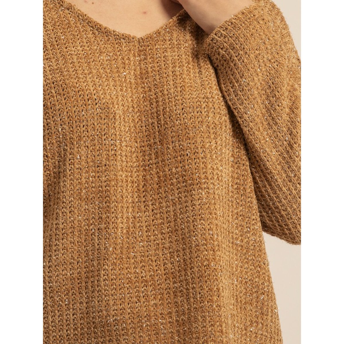 Pull Col Large Karielle camel, DONA LISA