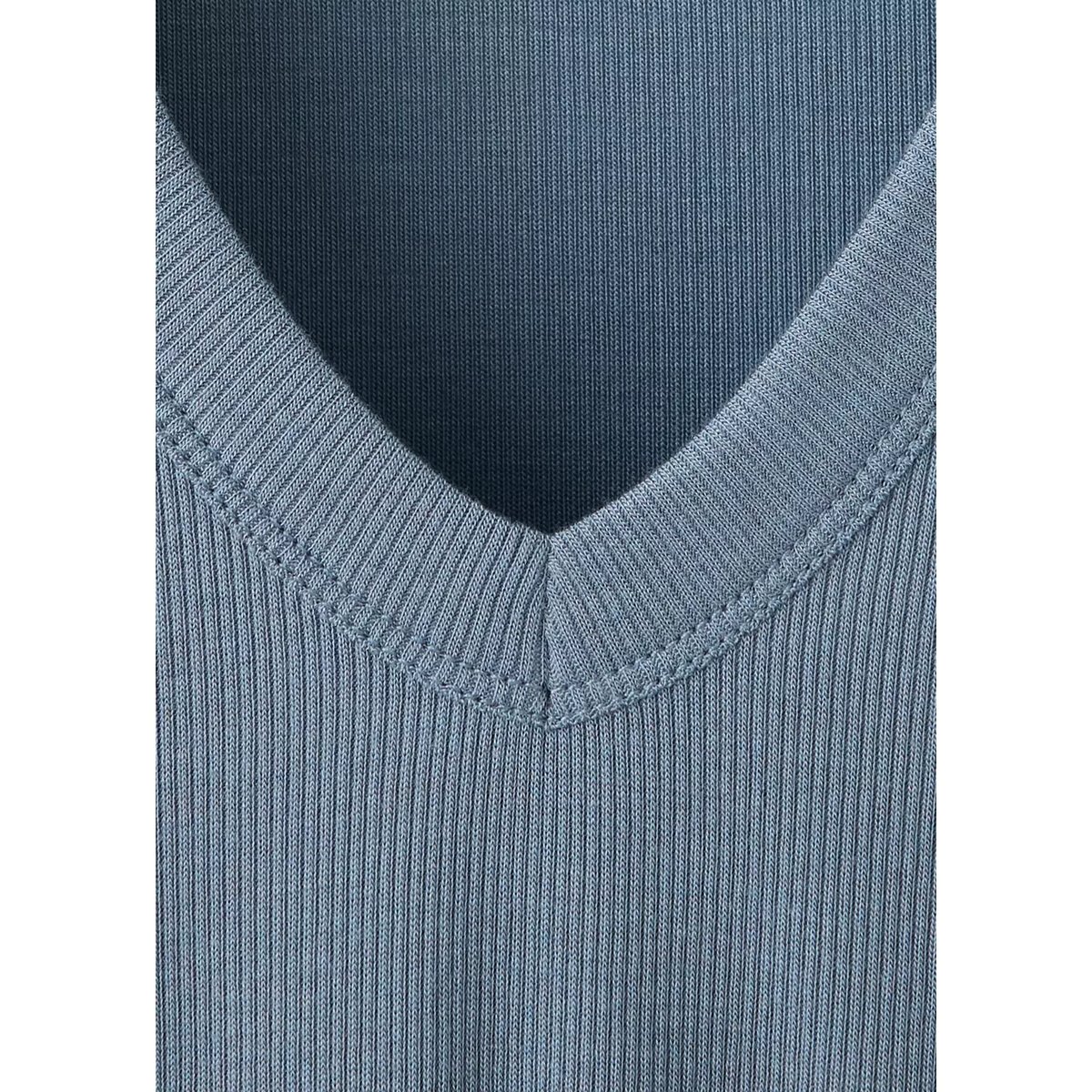 T-shirt de pyjama en mélange de lyocell et de laine bleu, MANGO