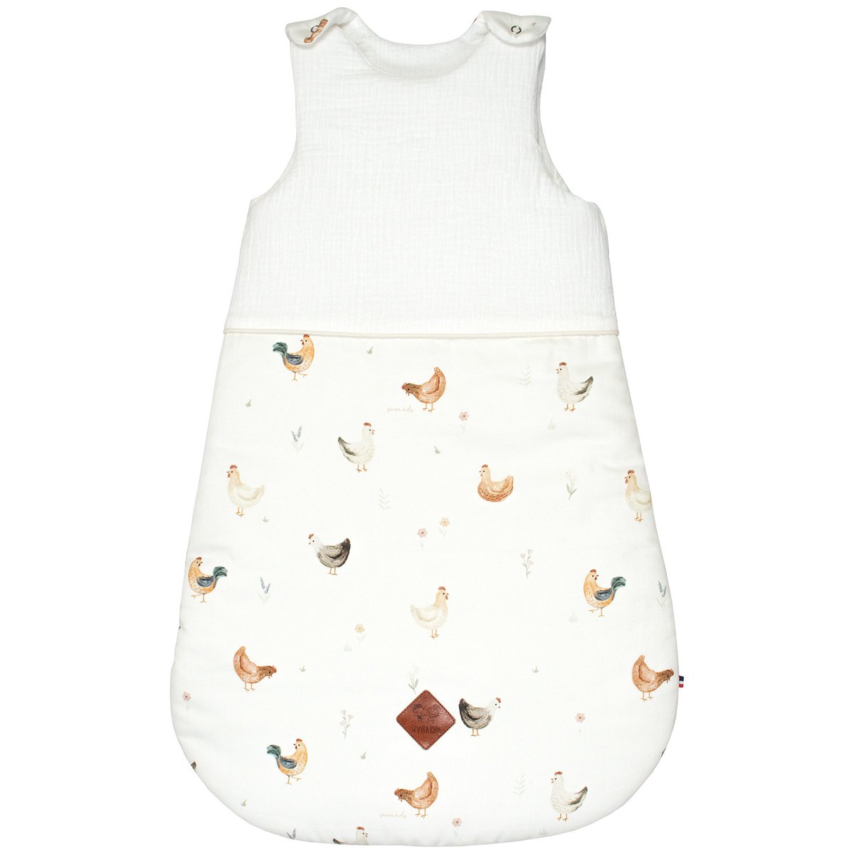 Gigoteuse d'été légère tog 0.5 en satin de coton GALLINA écru, SEVIRA KIDS