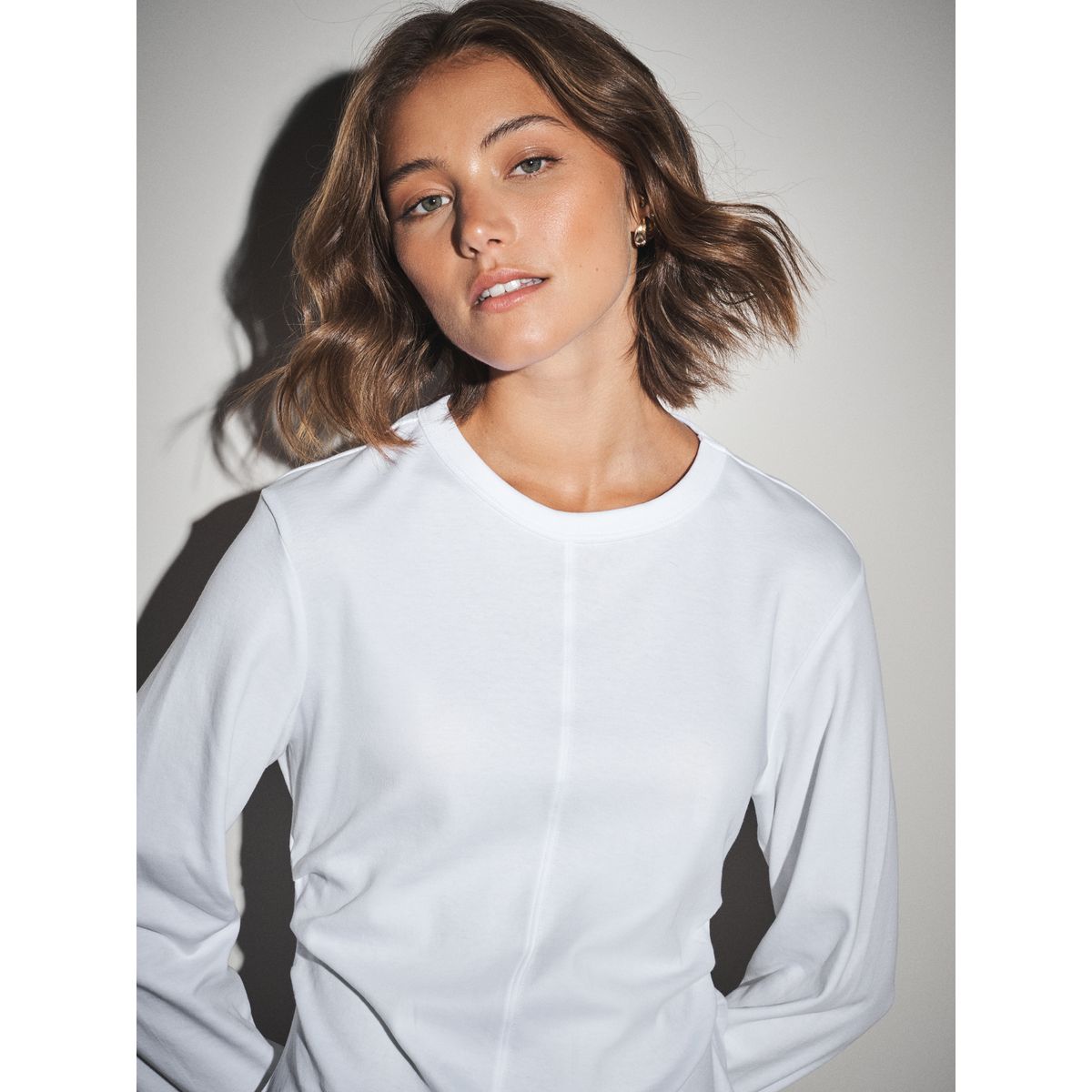 Haut cintré noir à manches longues, lot de 2 blanc/gris, NEXT