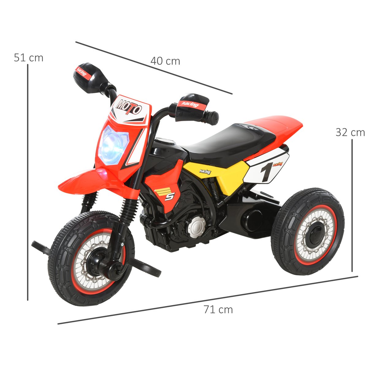 Tricycle pour enfants Plastique Rouge rouge, HOMCOM