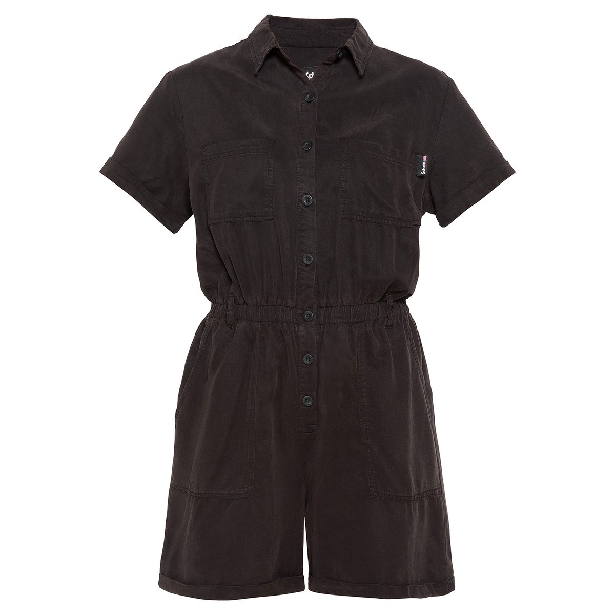 Combishort manches courtes légère en Tencel noir, SCHOTT