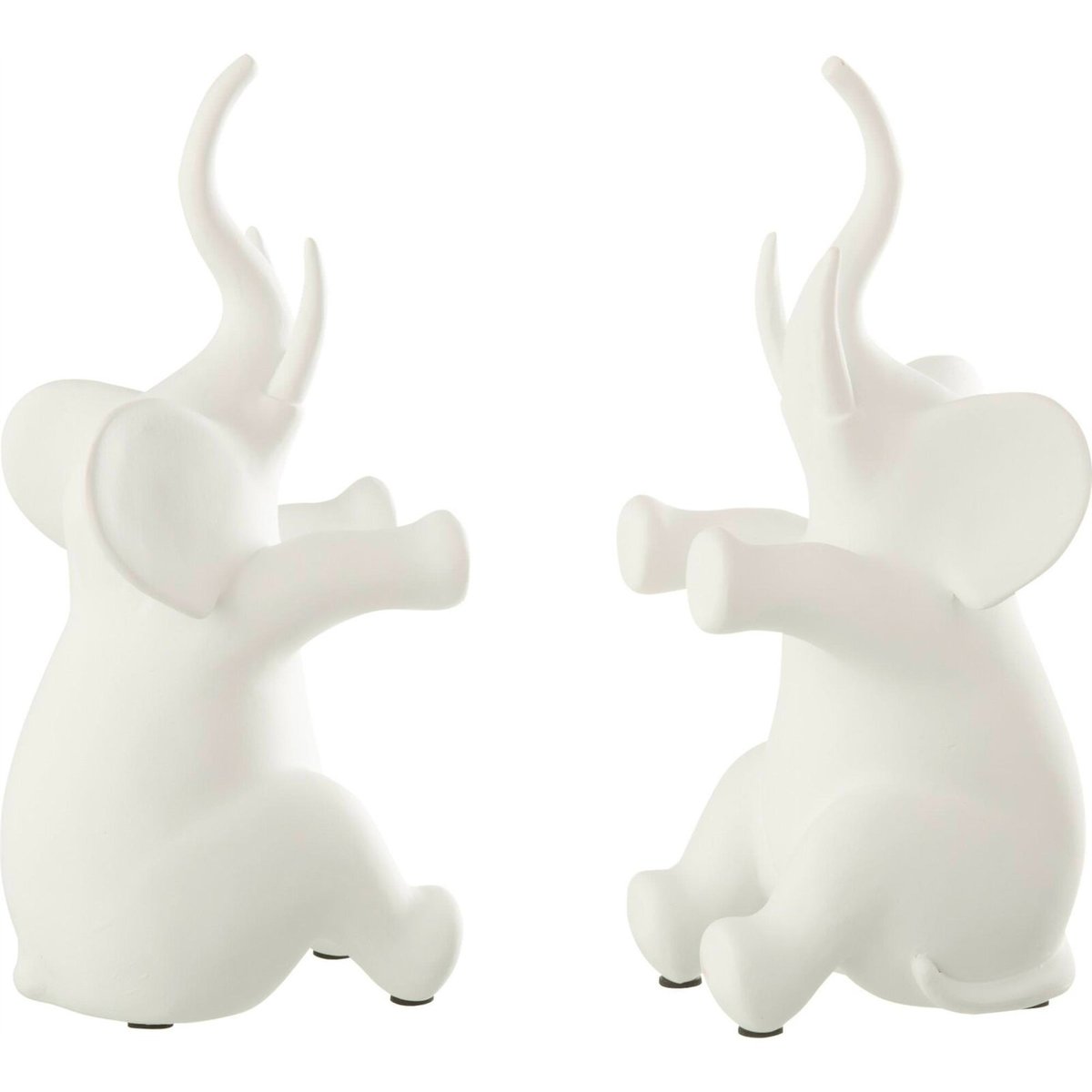 Serre-livres éléphant assis en résine, Lot de 2 blanc, RECOLLECTION