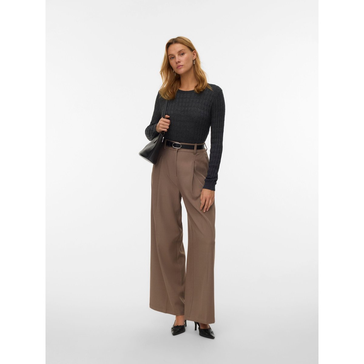 Pull En Maille dark grey melange, VERO MODA