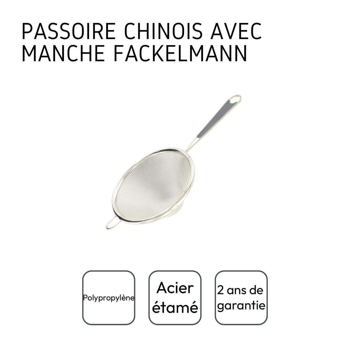 Set de 2 ustensiles de cuisine passoire BASIC inox|blanc, FACKELMANN