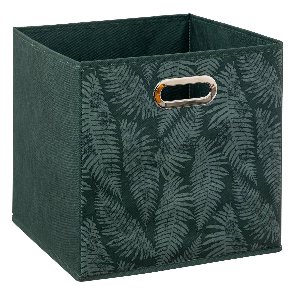 Panier de rangement en tissu imprimé MIX'N MODUL vert foncé, 5FIVE SIMPLY SMART