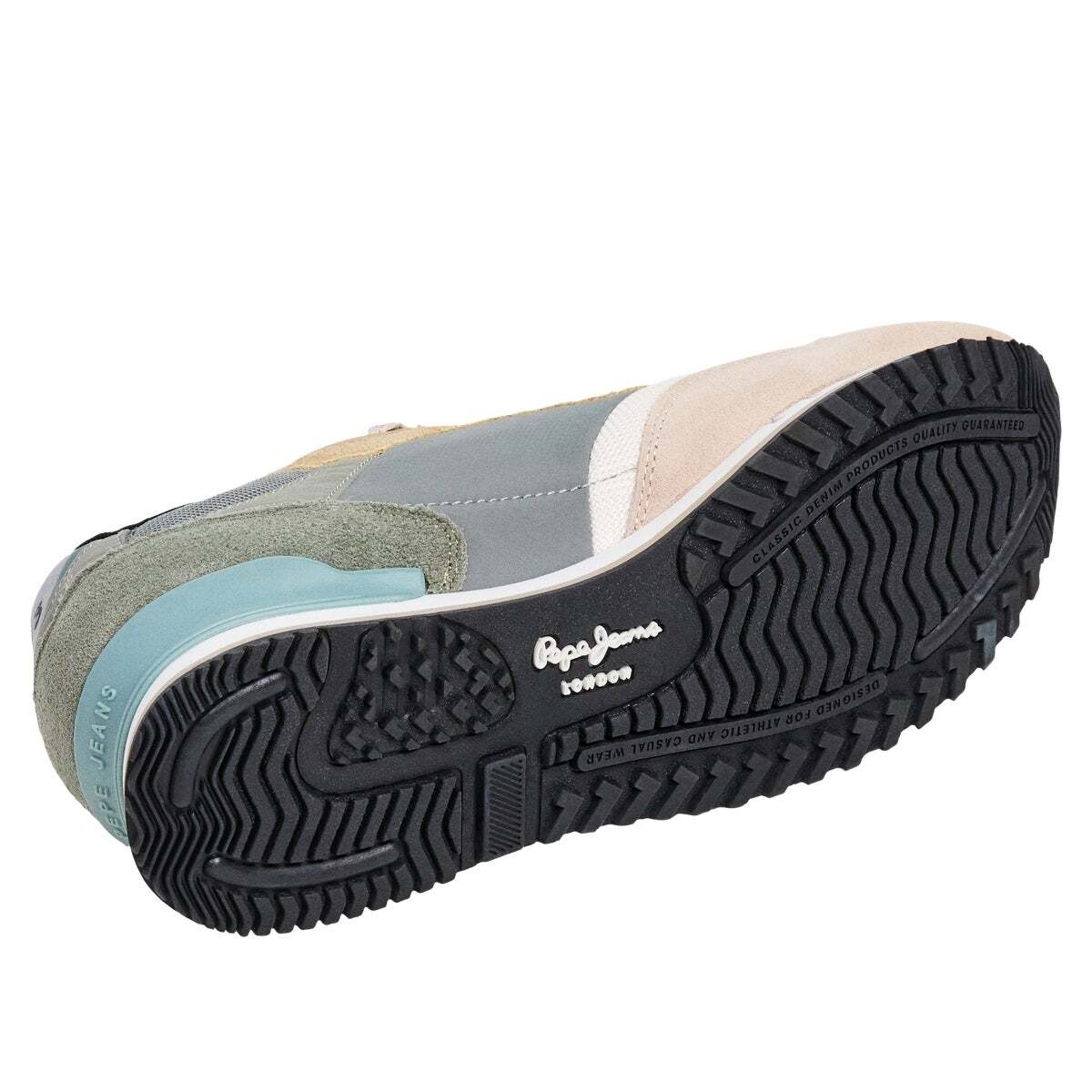 London - Baskets En Cuir Avec Détails En Daim beige clair, PEPE JEANS