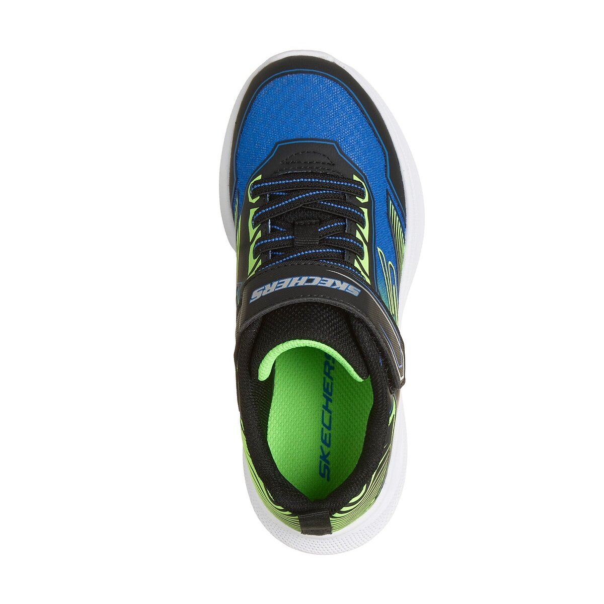 Kids Microspec Velocity Grid Shift Trainers black/blue, SKECHERS
