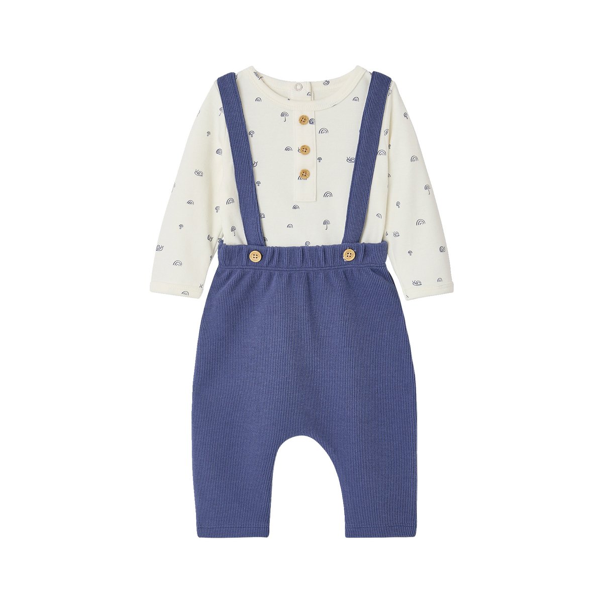 Ensemble body et pantalon bleu moyen, VERTBAUDET