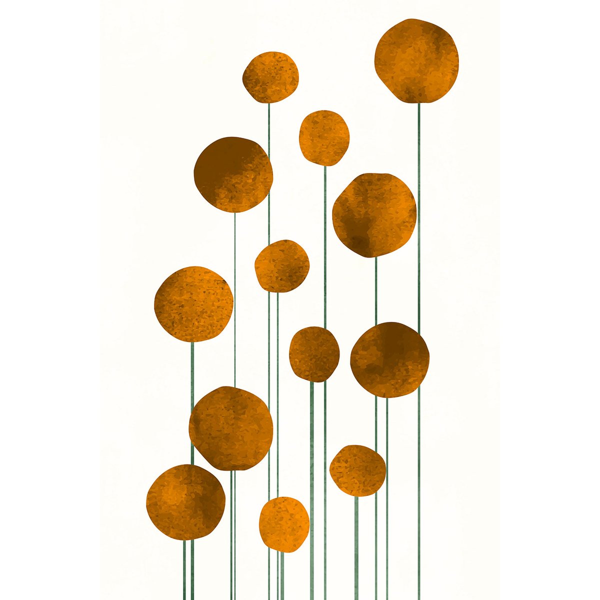 Tableau Fleurs d'eau dorées tableau alu dibond, HEXOA