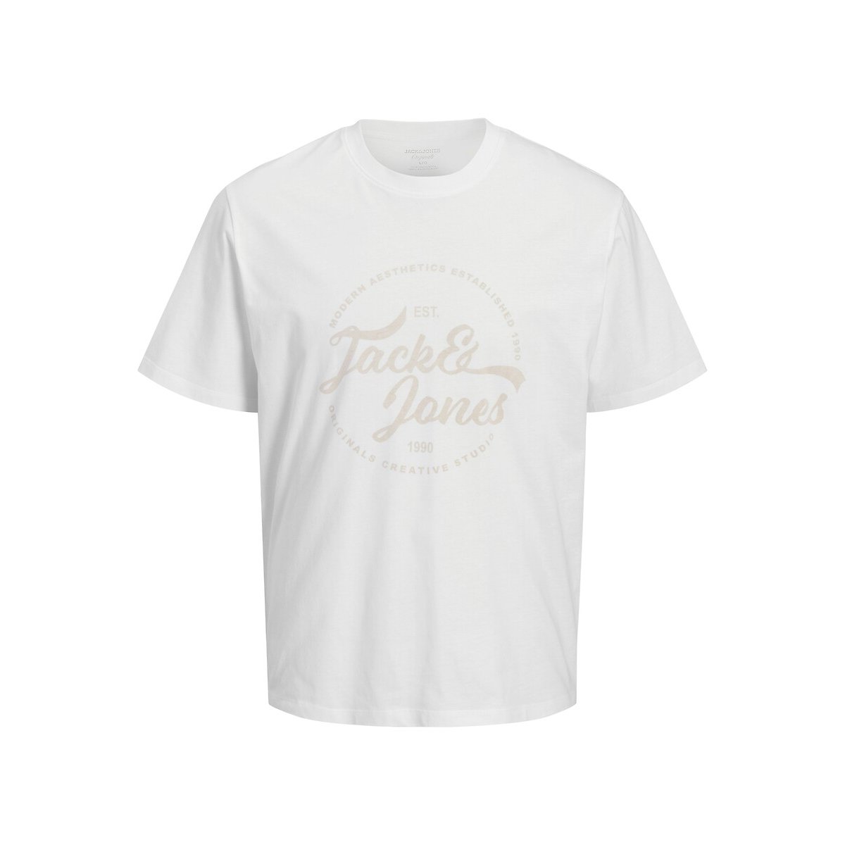 T-shirt manches courtes, col rond, Jordean blanc, JACK & JONES