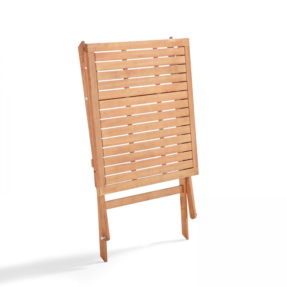 Table de jardin pliante et 2 chaises en bois, SETE blanc, OVIALA