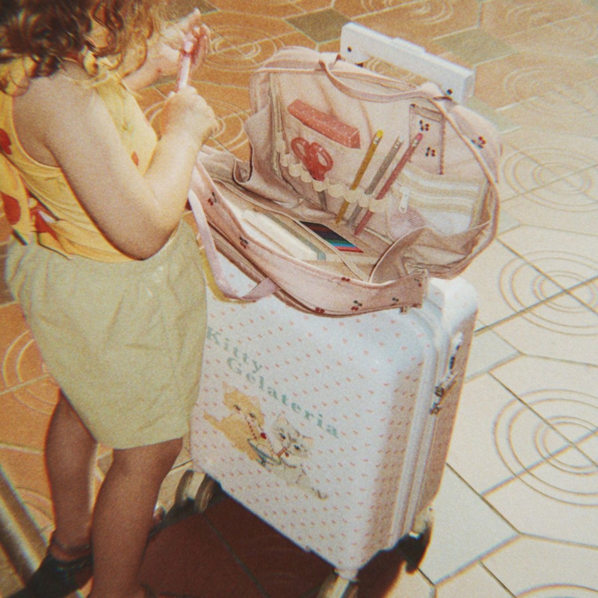Valise enfant blanc, vert, rose, KONGES SLOJD