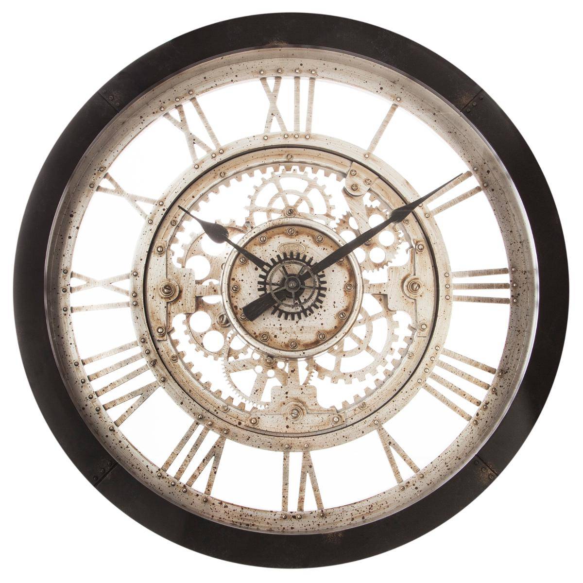 Horloge mécanique rouages apparents IVY noir, ATMOSPHERA