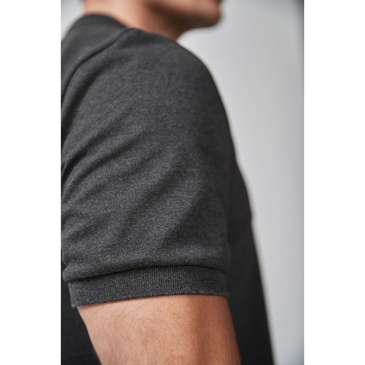 Polo Coupe Standard En Coton Piqué gris charbon, NEXT