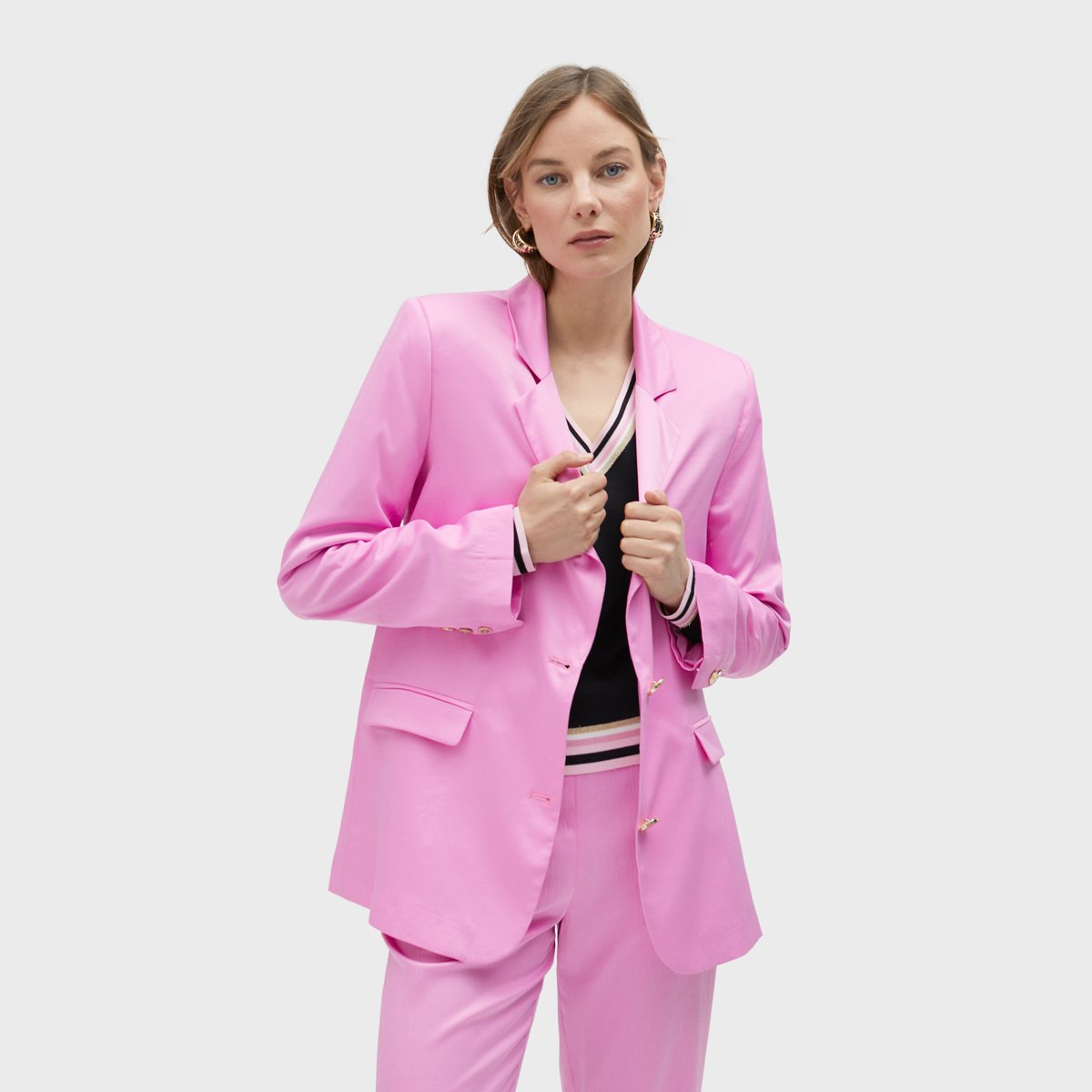 Blazer classique à boutons rose clair, LOLA CASADEMUNT