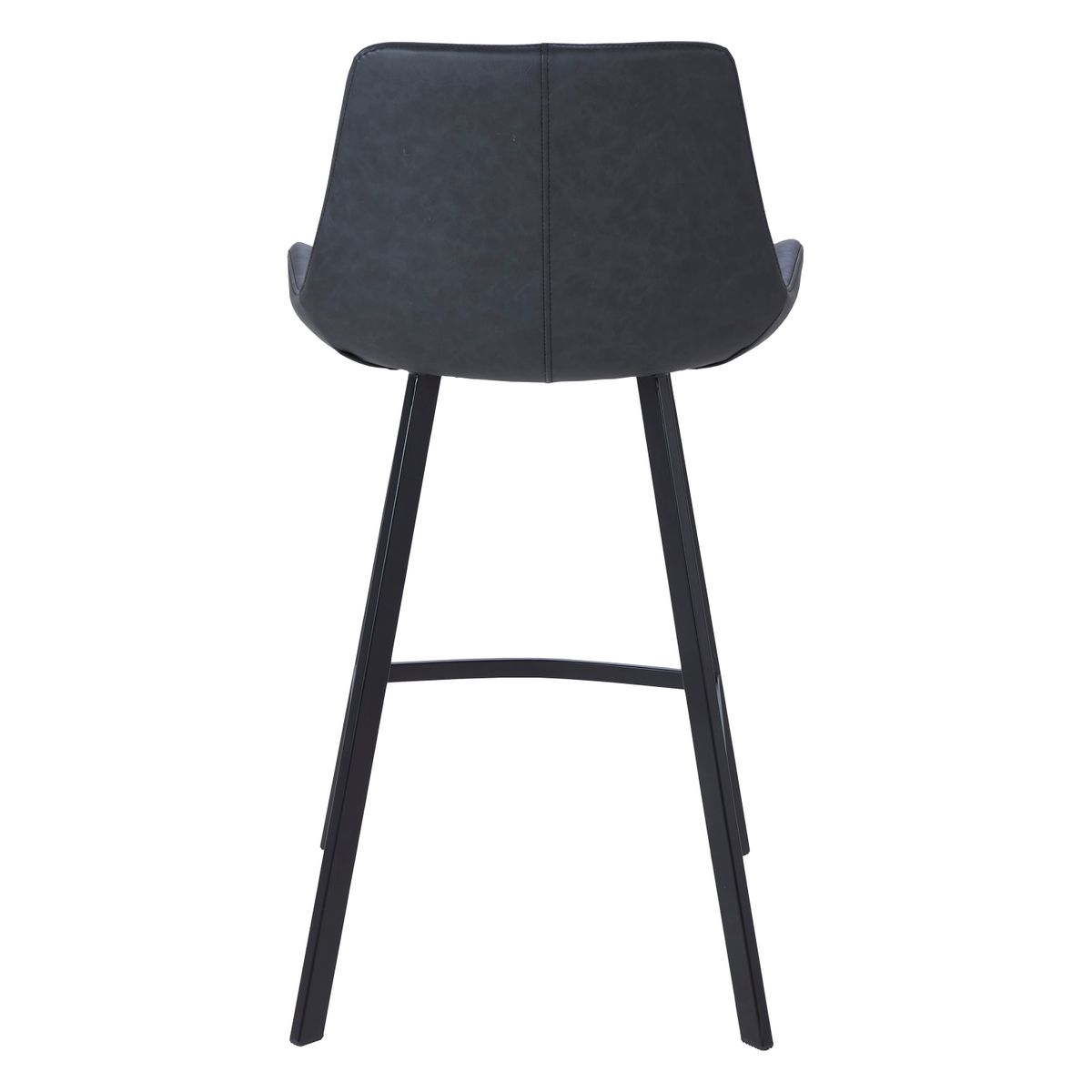 Chaise snack PU noir mat gris foncé, ZAGO